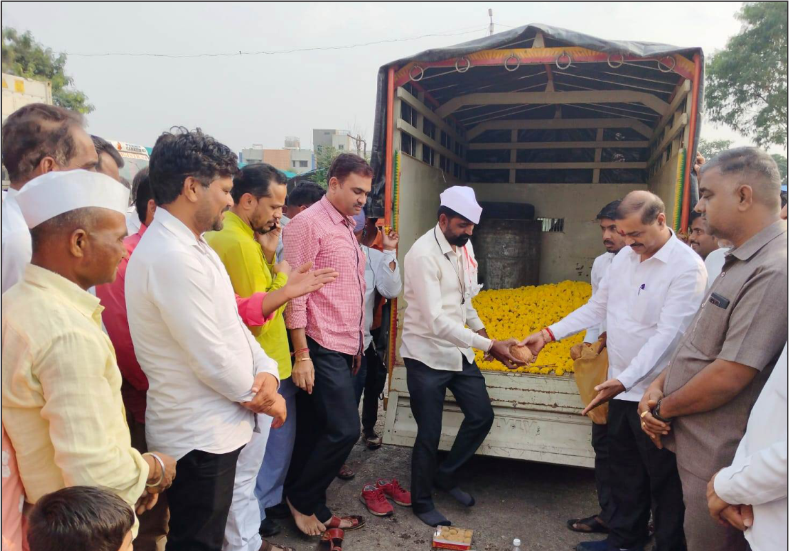 झेंडू फुलांचे लिलाव प्रसंग